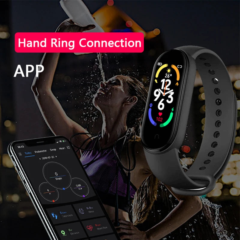 Smart Watch Smartband Heart Rate Smartwatch M7 Fitness Tracker Blood Pressure Sport Bracelet for Mi Band 7 Men Women