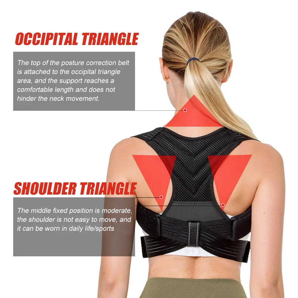 Adjustable Posture Corrector Breathable Back Straightener, Upper Back Brace Providing Pain Relief from Neck, Shoulder
