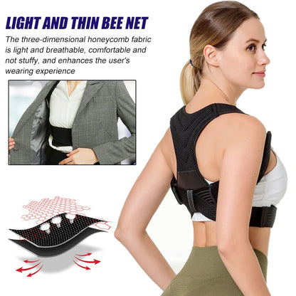 Adjustable Posture Corrector Breathable Back Straightener, Upper Back Brace Providing Pain Relief from Neck, Shoulder