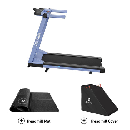 Deerrun A1 Pro Move+ 6% Incline Foldable Treadmill——2025 Upgraded Chip & NFC Support | 350Lbs, 10Mph Blue