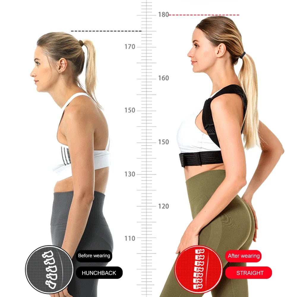 Adjustable Posture Corrector Breathable Back Straightener, Upper Back Brace Providing Pain Relief from Neck, Shoulder