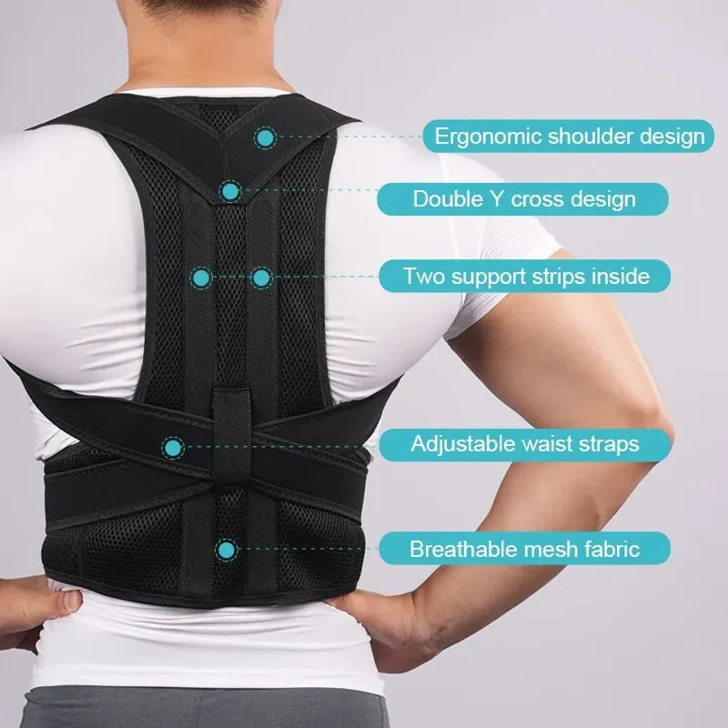 Back Posture Corrector Brace Shoulder Support Belt Upper and Lower Back Pain Relief Improve Spine Clavicle Brace Posture Vest