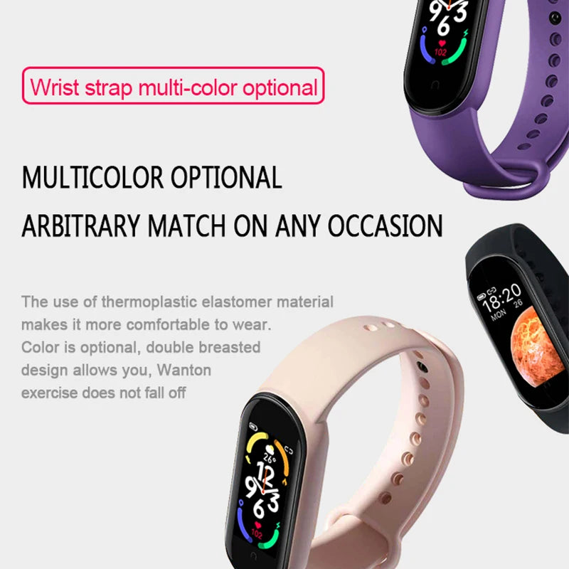 Smart Watch Smartband Heart Rate Smartwatch M7 Fitness Tracker Blood Pressure Sport Bracelet for Mi Band 7 Men Women