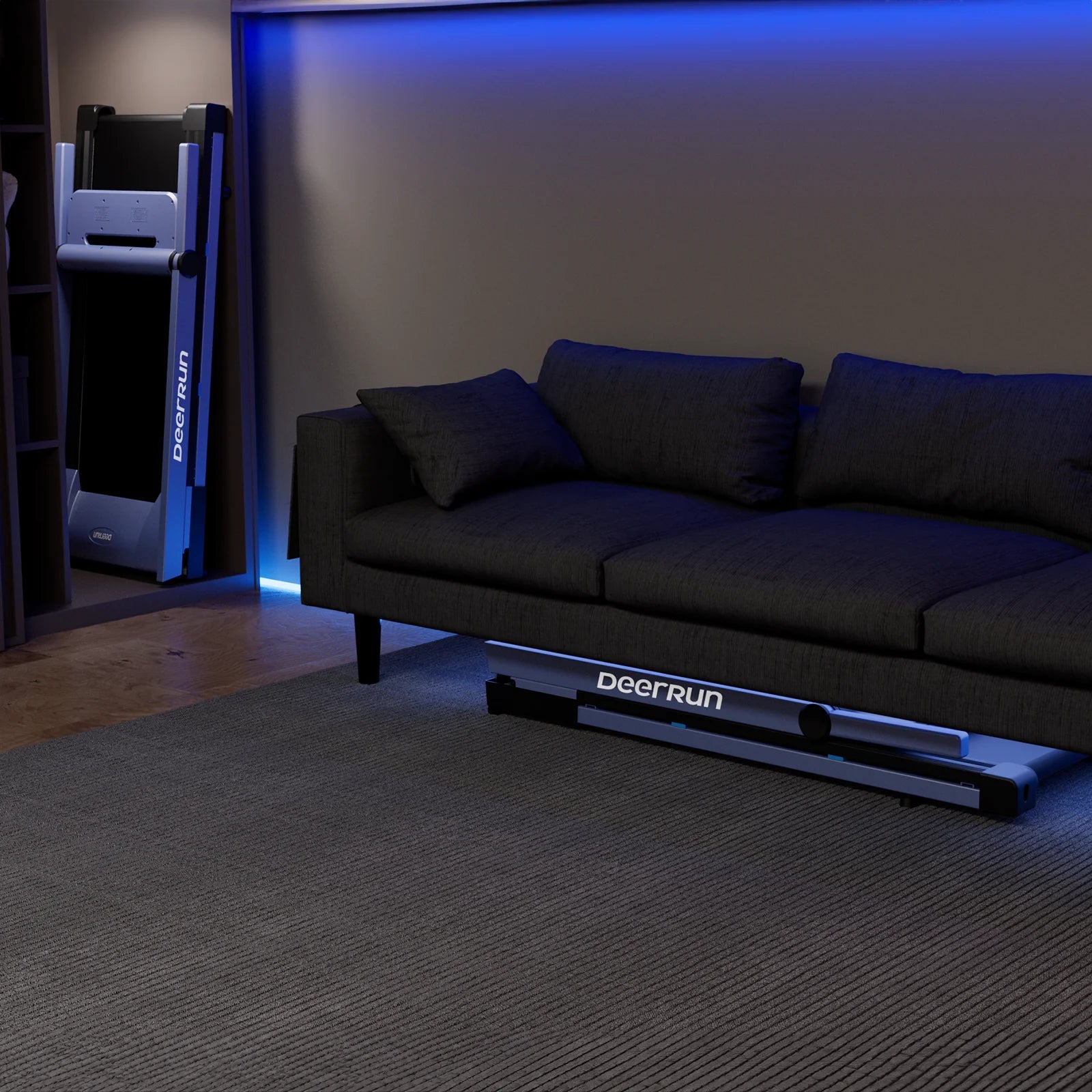 Deerrun A1 Pro Move+ 6% Incline Foldable Treadmill——2025 Upgraded Chip & NFC Support | 350Lbs, 10Mph Blue