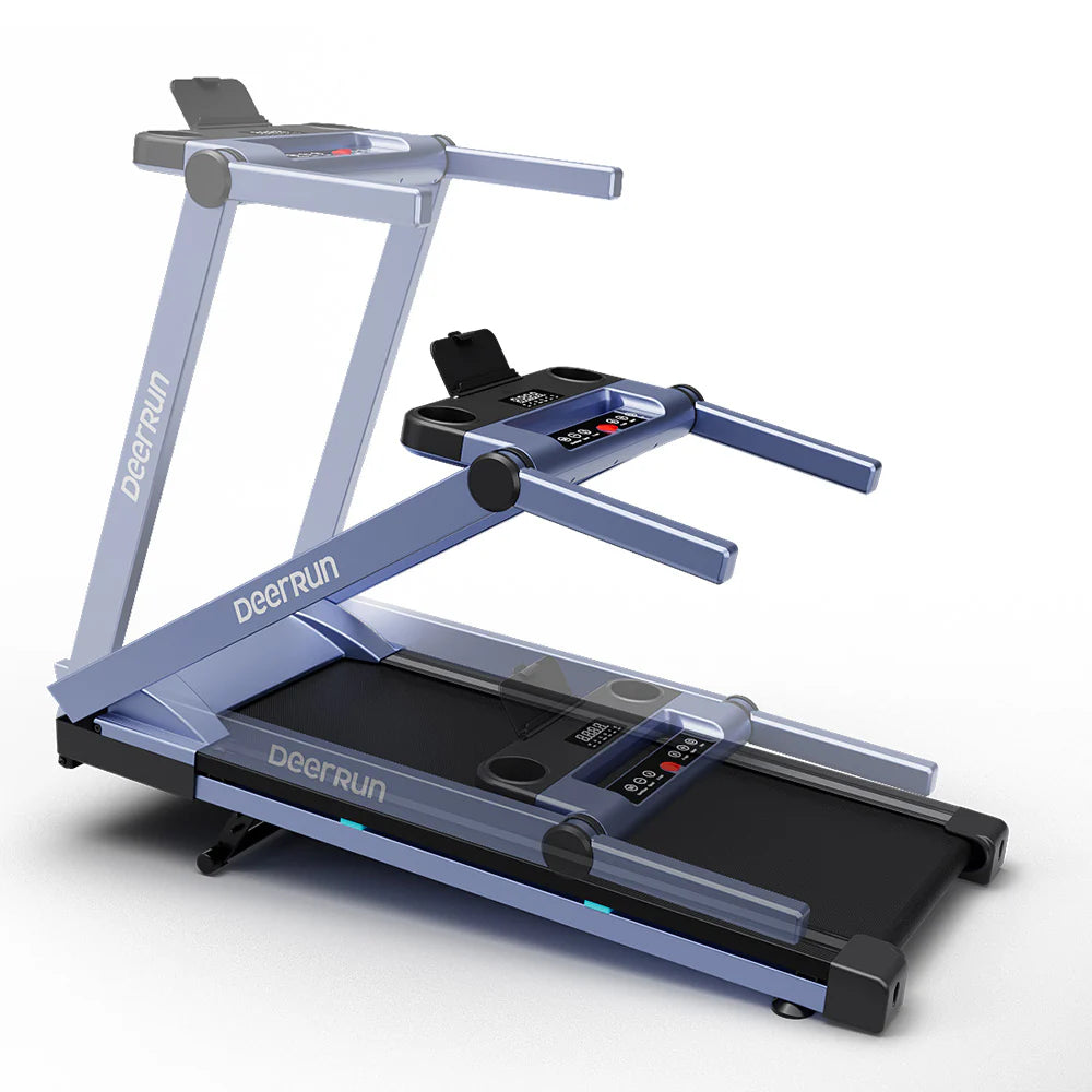 Deerrun A1 Pro Move+ 6% Incline Foldable Treadmill——2025 Upgraded Chip & NFC Support | 350Lbs, 10Mph Blue
