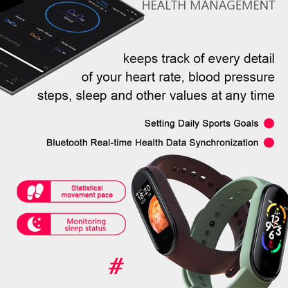 Smart Watch Smartband Heart Rate Smartwatch M7 Fitness Tracker Blood Pressure Sport Bracelet for Mi Band 7 Men Women