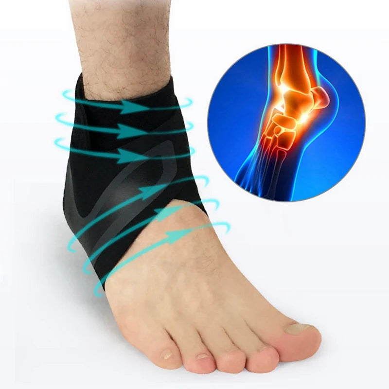 Ankle Brace Breathable Polyester Fiber for Sprains Sport Injuries Adjustable Compression Ankle Wrap Support Fitness Running Tool