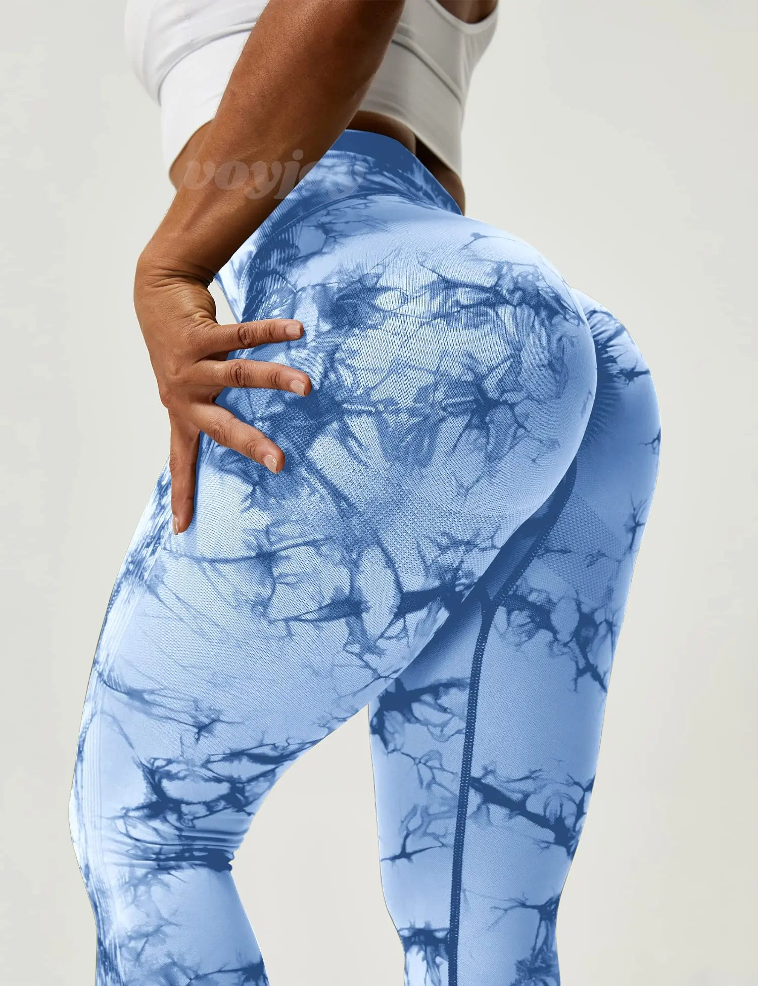 Tie Dye Seamless Leggings for Women High Waist Yoga Pants, Scrunch Butt Lifting Elastic Tights