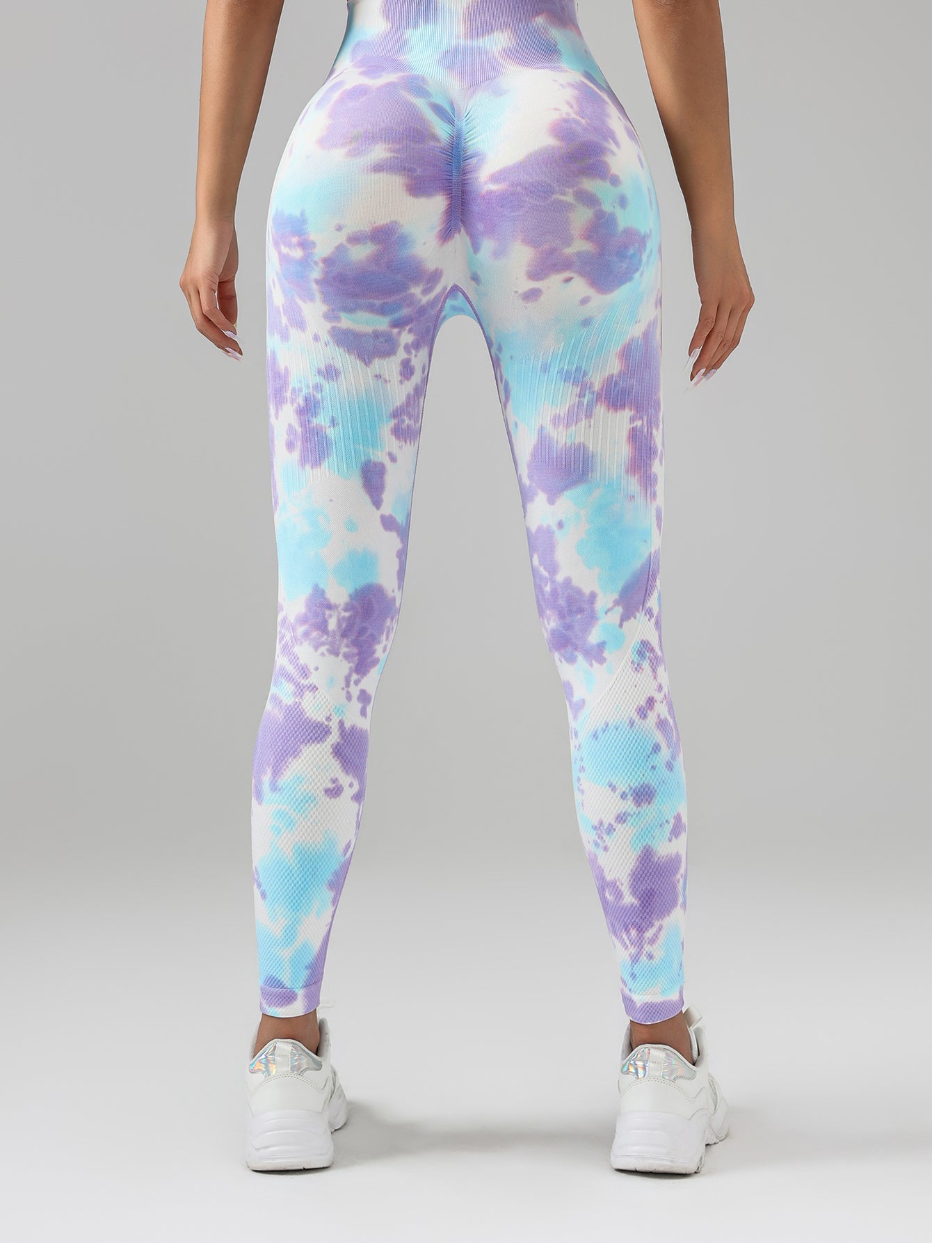 Tie Dye Scrunch Butt Lifting Seamless Leggings for Women High Waist Yoga Pants, Tummy Control Running Workout Tight
